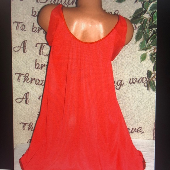 Vintage Peignoir Tosca Of California Red Nylon - Picture 8 of 8